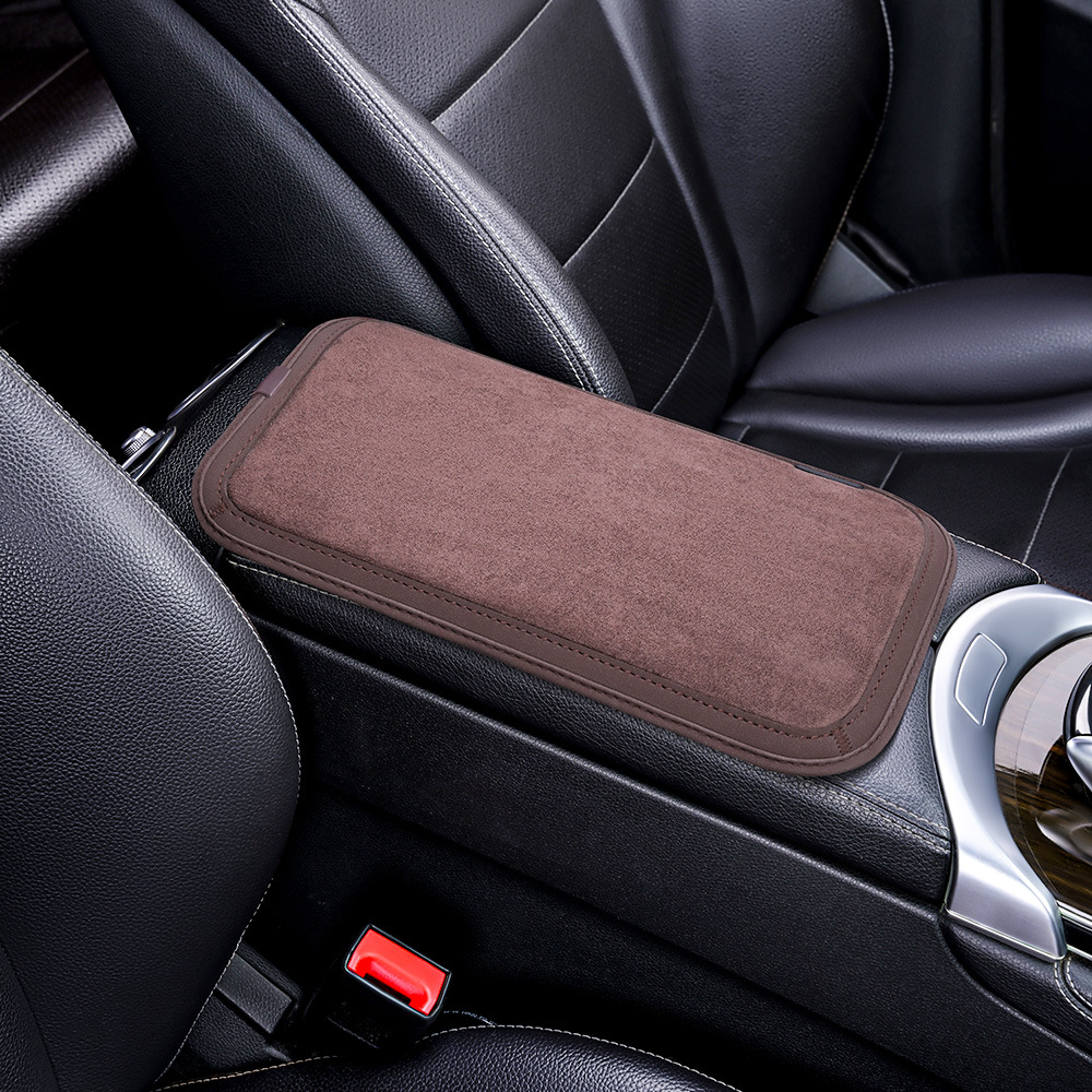 Car Armrest Pad Faux Leather Comfortable High Elastic Sponge Elbow Support