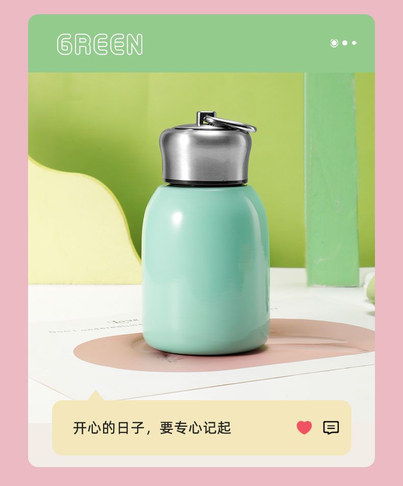 Mini termo de acero inoxidable 304, simple y compacto, taza de bolsillo para estudiantes, taza de agua para regalo de empresa, venta al por mayor