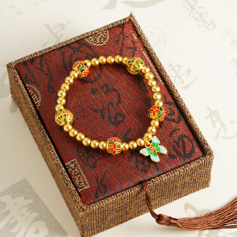 Vietnam Sha Jin Gufa herencia de cuentas hueco pulsera mariposa mujer ligera lujo no se desvanece el suministro de joyería de alta calidad