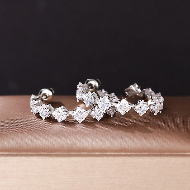 Orecchini a lobo in zircone e cristallo per donna e uomo eleganti_voghion.com