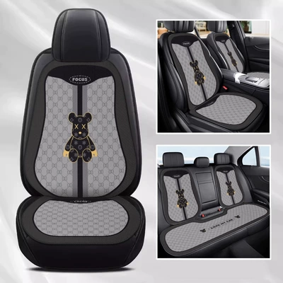 Rear Seat Cushion, Universal Half-Pack Car, Seat cushion, seat cover - e0537j-gray-bottom-tyrannosaurus-seven-piece-set-for-the-whole-car-velvet-pad-a03-code