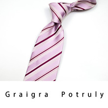 小额批发真丝条纹粉红色商务桑蚕丝宽度8.5CM男士领带