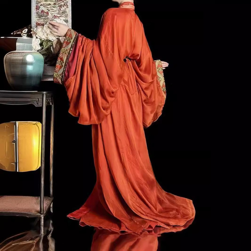 Zhizhi Yutang Adult Hanfu Female Warring States Robe Straight-frung Restoration Traditional Hand-in-Collar Slimming Dancing Palace Style Ancient Dress Trailing Zhizhi Yutang Adult Hanfu Female Warring States Robe Straight-frung Restoration Traditional Hand-in-Collar Slimming Dancing Palace Style Ancient Dress Trailing