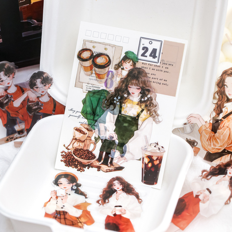 Mr. Paper Paquetes de adhesivos de PVC Serie de revistas de vida Tema de personaje de anime Material de cuenta manual Paquete de adhesivos decorativos