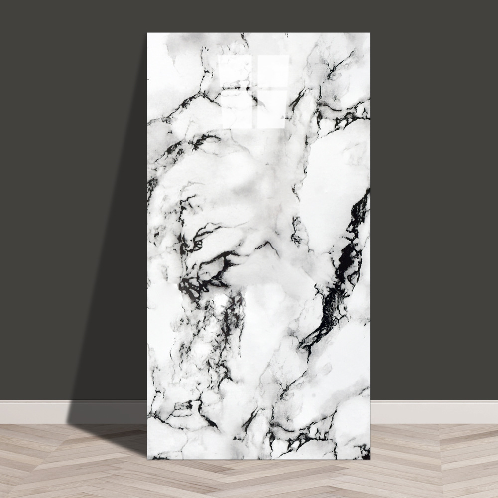 azulejos imitados mármol pegatinas de pared PVC placa de aluminio y plástico decoración papel pintado impermeable a prueba de humedad papel pintado autoadhesivo pegatinas de cocina