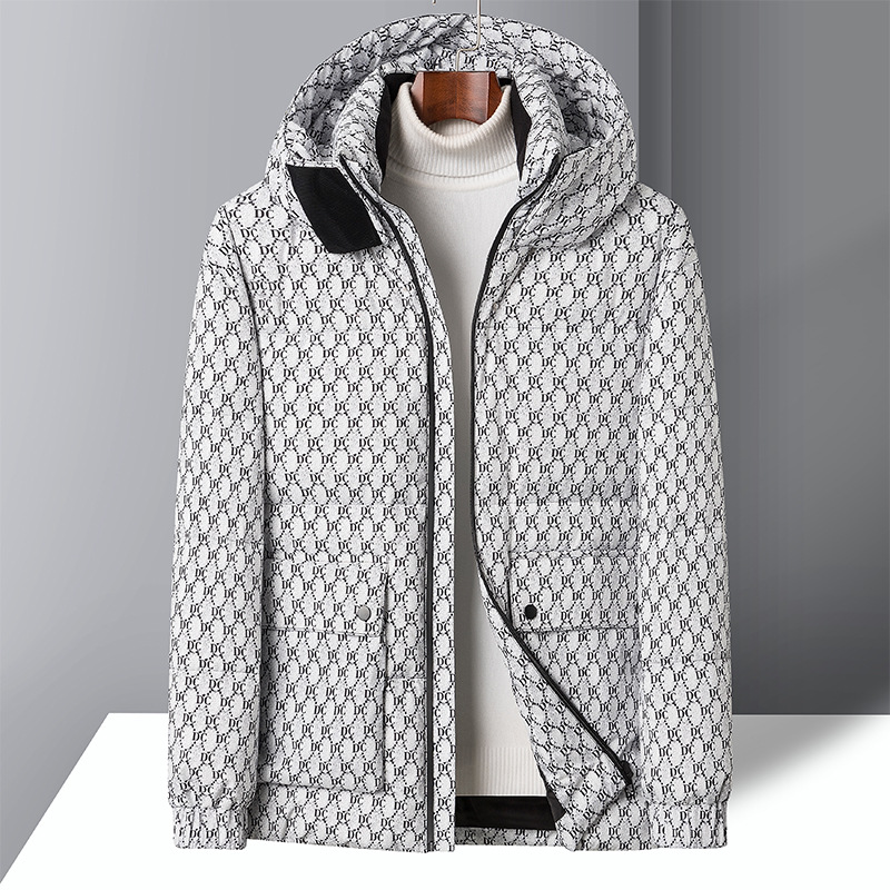 Down Jacket Men's National Standard 90 Down Winter Thick and Warm Standing Collar Hooded Trendy Brand Loose Oversized Cotton Jacket_voghion.com