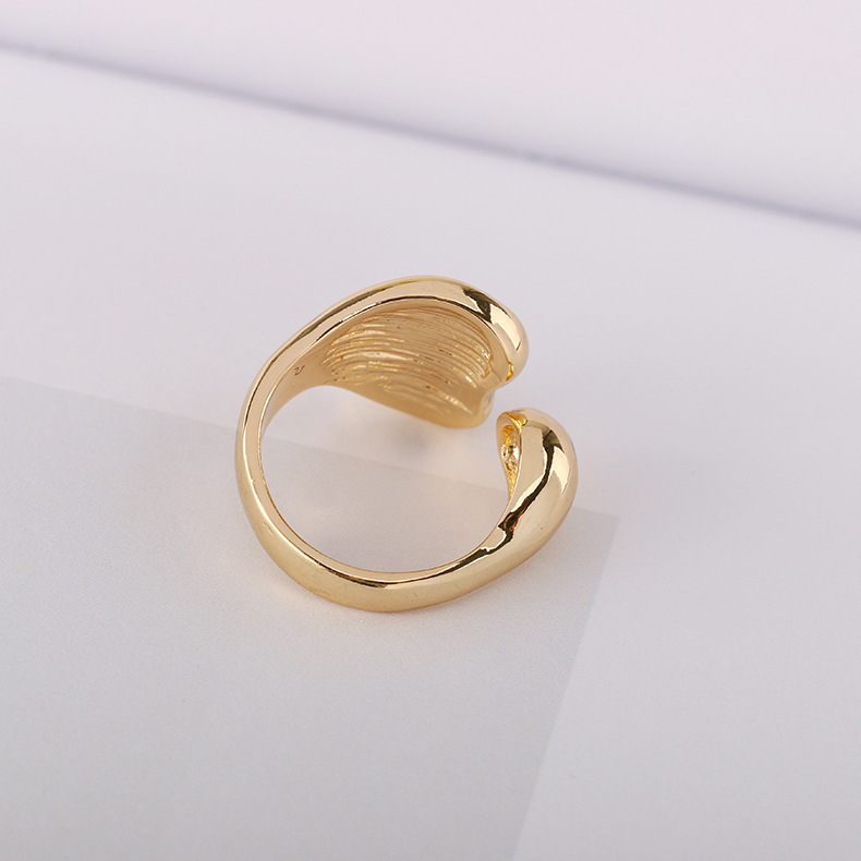 Simple Rough Stone Inlaid Adjustable Open Ring display picture 3