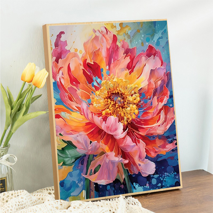 Scandinavian Simple Living Room Background Wall Decoration Painting Lotus Oil Painting Plant Flower Bedroom Decoration Painting Poster Painting Core