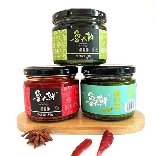 Lu Da Fresh Chili Sauce, Green Pepper Sauce, Vinegar Pepper Sauce, Garlic Sauce, Rice & Noodle Mix, Gong Cai Chili Sauce, Hot Pot Dipping Sauce