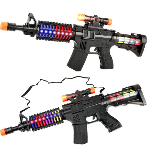 A children's toy gun set with electric music and sound lights, for night market wholesale, hot-selling assault rifle and pistol