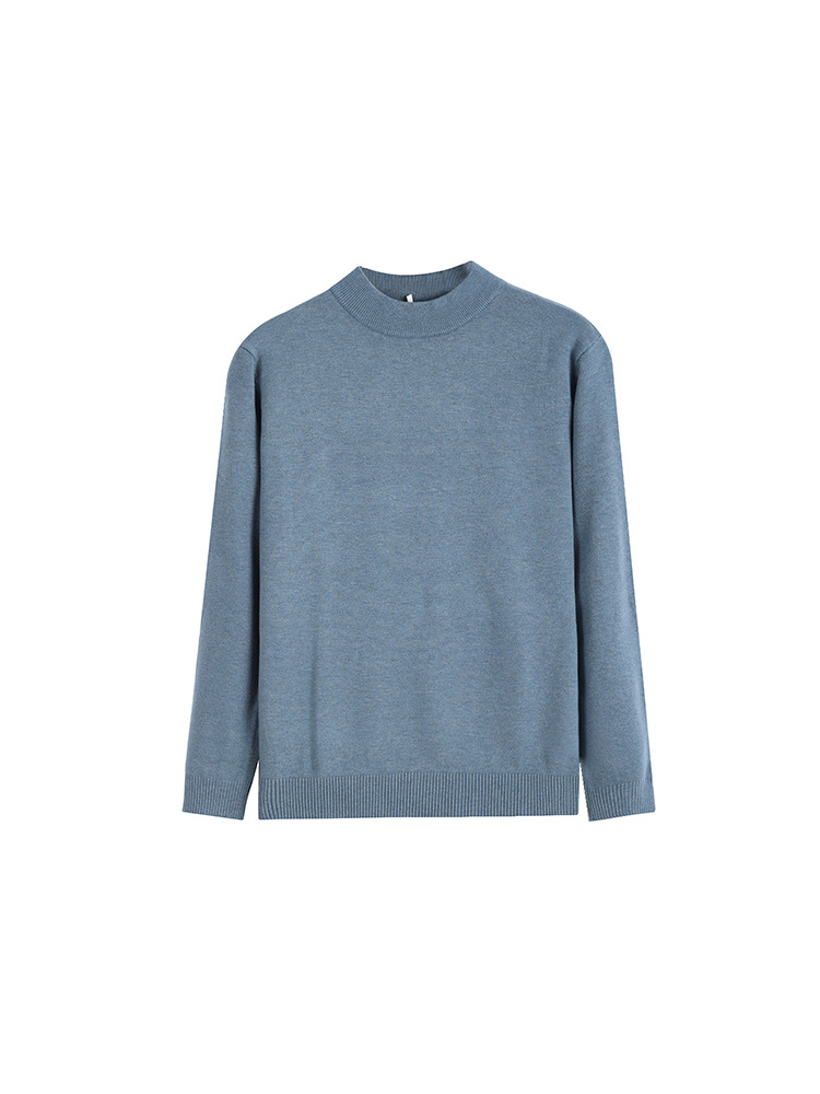 Suéter de invierno de hombre, camiseta de punto de cuello redondo de hombre, marca de tendencia simple, camiseta de punto caliente de fondo, suelta, perezosa