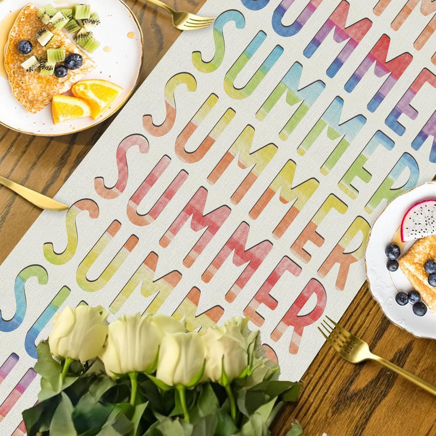 90g Weight Tablecloths Home Textiles & Decor Type Linen Material Letter, Fruit, Flower Pattern Simple Style Style Simple Style Letter Fruit Flower Linen Tablecloths 6