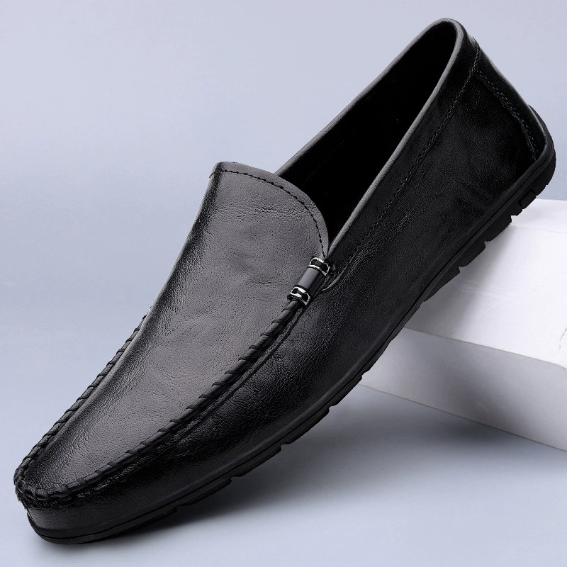 Классическая популярная мужская обувь, мужская повседневная кожаная обувь, Мужская обувь в горох с мягкой подошвой, мужская обувь из воловьей кожи, дышащие удобные лоферы