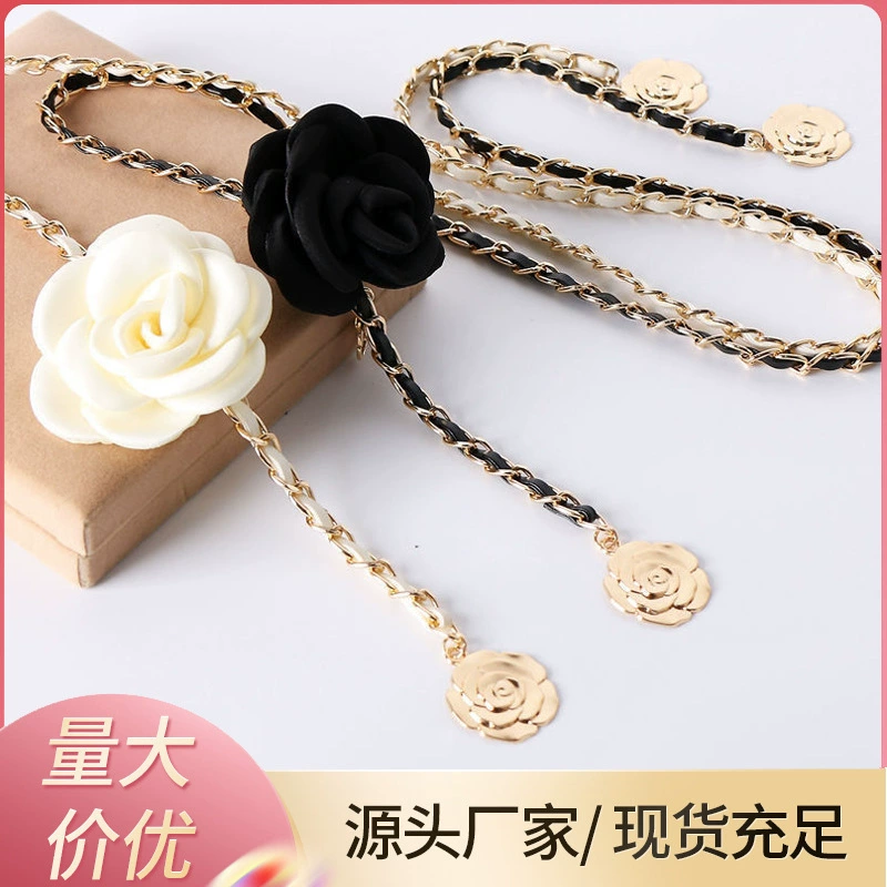 Камелия на талии цепи женские аксессуары Цветочная цепь Премиум пояс орнаментальное платье цепи джинсы ins ветер