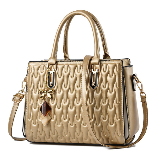 [Foreign trade women's bag] Soft surface embossed handbag, simple crossbody bag, women's pu shoulder bag, large capacity shoulder bag, trendy