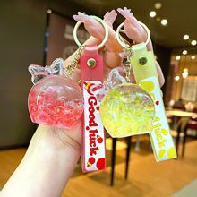 夜光卡比流沙摆件入油钥匙扣挂件蝴蝶结可爱ins风礼品钥匙链饰品