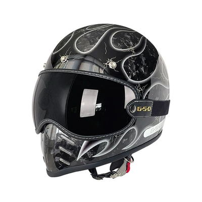 Motosiklet kaskı (dəbilqə) – All-Season Safety Helmet 3C - black-segment-forged-silver-flame-black-tea-mirror-m55-56