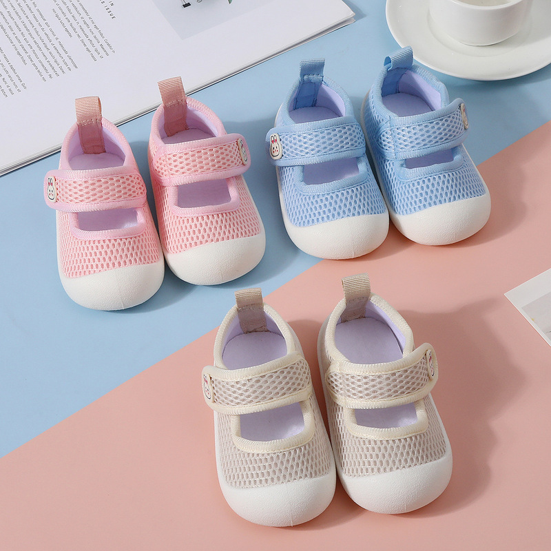 Spring and Summer New Thin Toddler Shoes Non-Slip Soft Bottom Baby Breathable Socks One-Legged Male and Female Baby Mesh Floor Socks