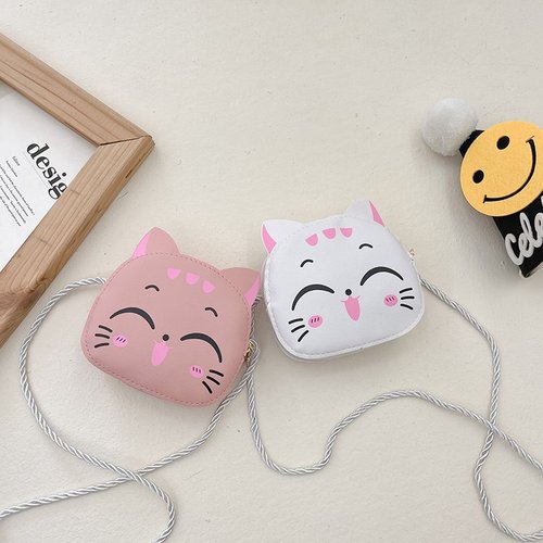 韩版创意小包包新款幼儿园宝宝小猫零钱包卡通可爱儿童单肩斜挎包