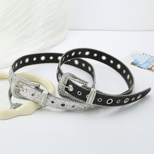 新款韩版水钻镂空女士镶钻工艺腰带时尚百搭腰带欧美外贸批发专供