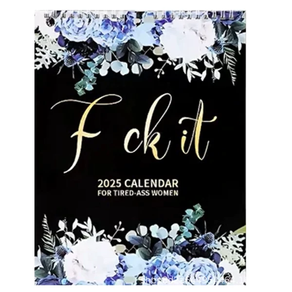 Purple calendar, flowered