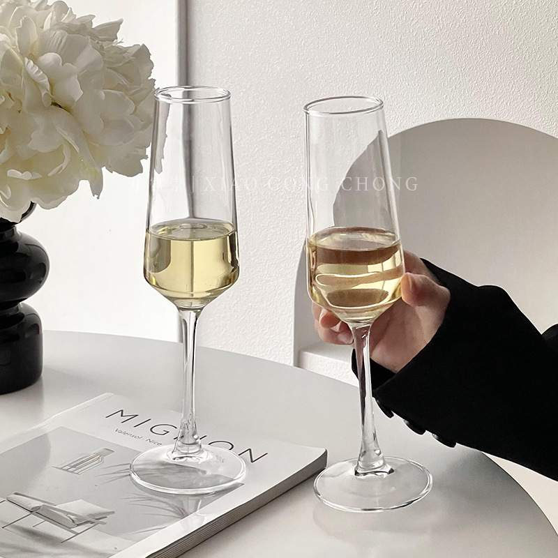 High-value Champagne Glass French Crystal High-foot Glass Wine Glass Home Entry Luxury High-end Red Wine Glass Spakling Wine Cup