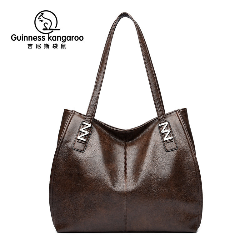 Guinness Kangaroo Women's Shoulder Bag 2026 New Commuter Tote Bag Large Capacity High-End Soft Leather Women's Bag