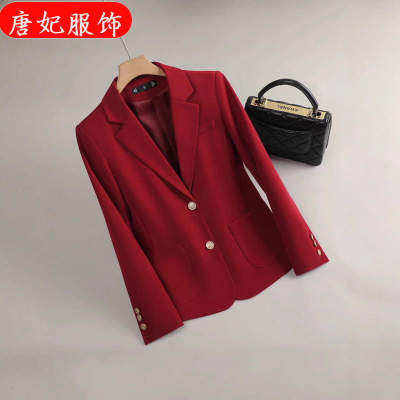Black Suit Jacket Women's Spring and Autumn 2025 New Slim-fit Elegant Small High-end Casual Small Suit Top