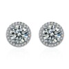 Fashionable high-end earrings for princess, silver accessory, European style, diamond encrusted