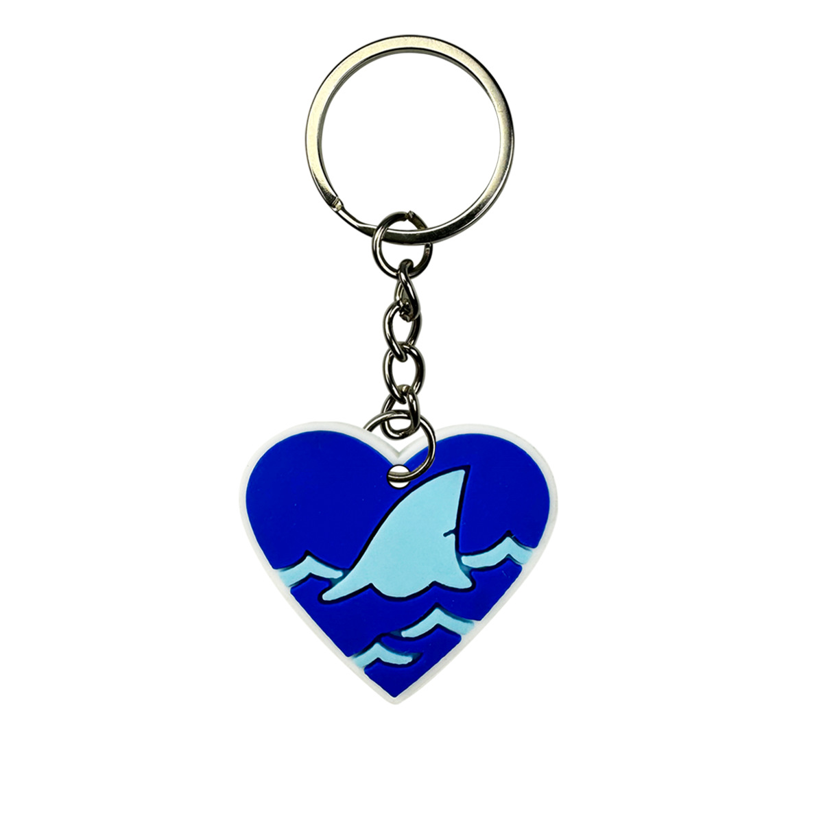 Fábrica directa de dibujos animados tiburón llavero de PVC goteo parche de alta calidad accesorios llavero colgante DIY gratis