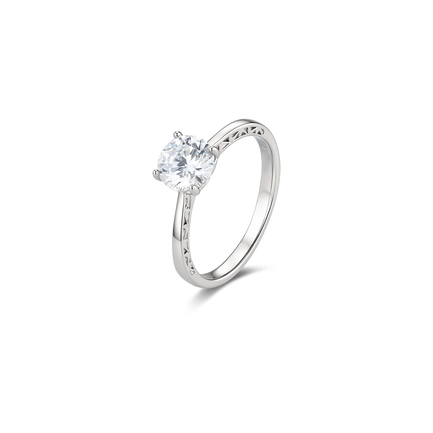 Xuping gemas artificiales anillo de bodas damas aleación de cobre chapado blanco simple moda anillo diario al por mayor