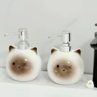 Милый игривый кошка бутылка эмульсии Домашняя ванная комната шампунь бутылка разлив бутылка дезинфицирующего средства для рук пустая бутылка
