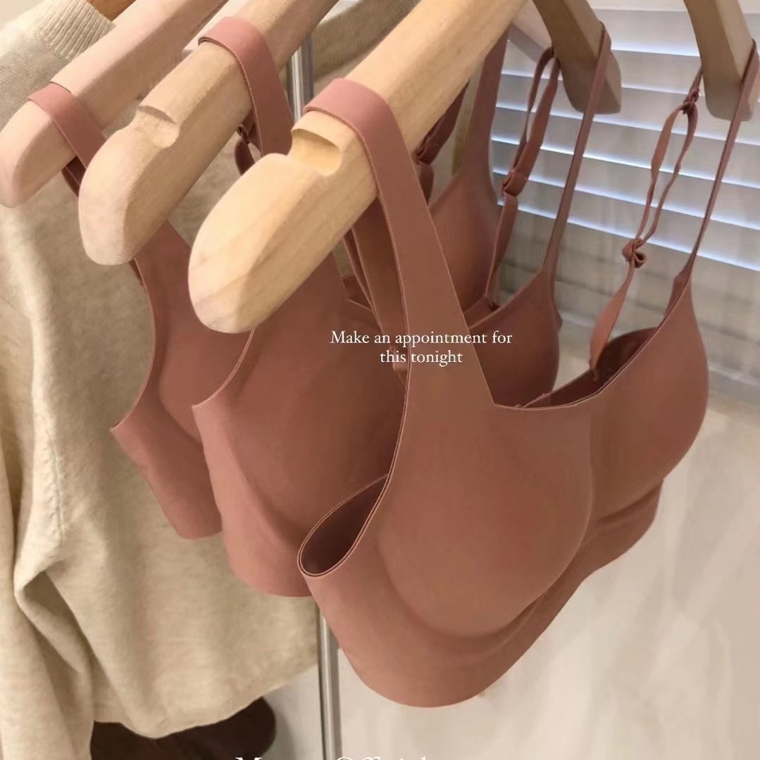 METWO estilo francés cuello cuadrado de látex nicho ropa interior sin costuras inalámbrico ultrafino de una sola pieza chaleco ajustable