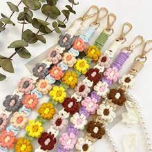 手工编织花朵手机挂绳长款 可调节防丢百搭相机背带包包带