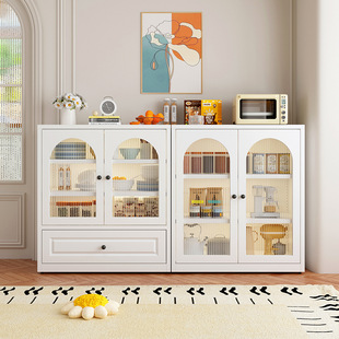 Steel Sideboard Household Iron Cabinet Wall-Mounted Integrated Storage Cabinet Balcony Storage Cabinet Kitchen Storage Cabinet Bay Window Cabinet