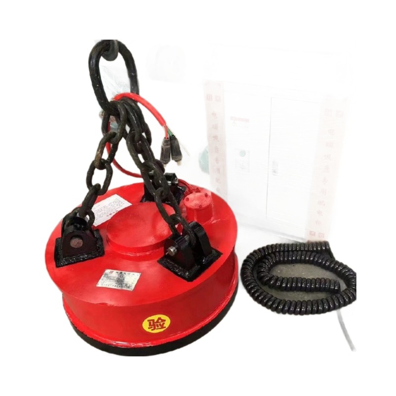 Fabricante de fuente de suspensión electromagnética redonda acero y hierro mandril de servicio pesado, succión magnética duradera y estable