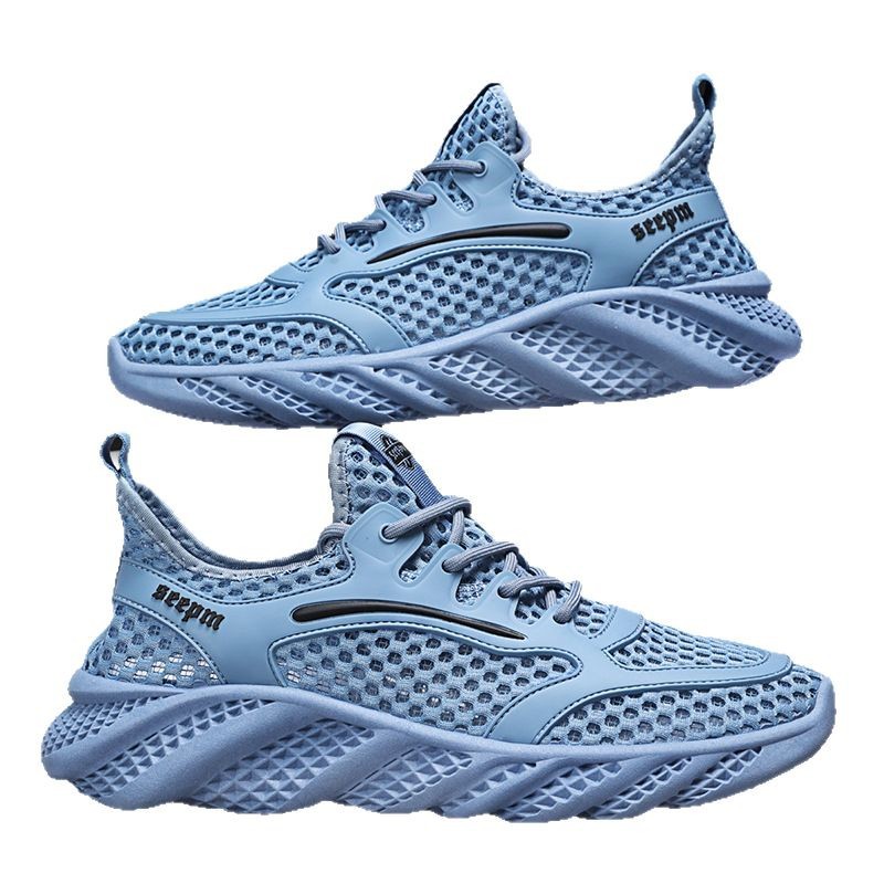 Zapatos de hombre 2025 nuevos zapatos deportivos transpirables de primavera para correr de ocio tendencia zapatos deportivos de moda de color sólido simples y ligeros