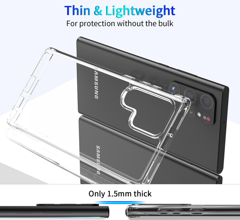 Air Bag Transparent Mobile Phone Case Export Anti-yellowing Anti-fall Suitable for SAMS22ULTRA Four-corner Anti-fall Acrylic