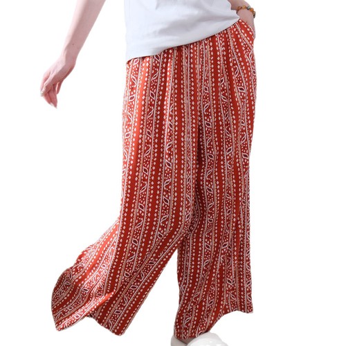 Skirts, wide-leg pants, pajamas, women's summer cotton silk, new Chinese style bloomers, mosquito-proof pants, artificial cotton trousers