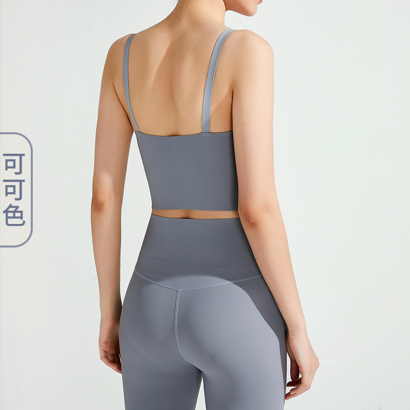 High-end fit lycra ropa interior deportiva de las mujeres de secado rápido transpirable fitness belleza espalda Correa nude yoga chaleco