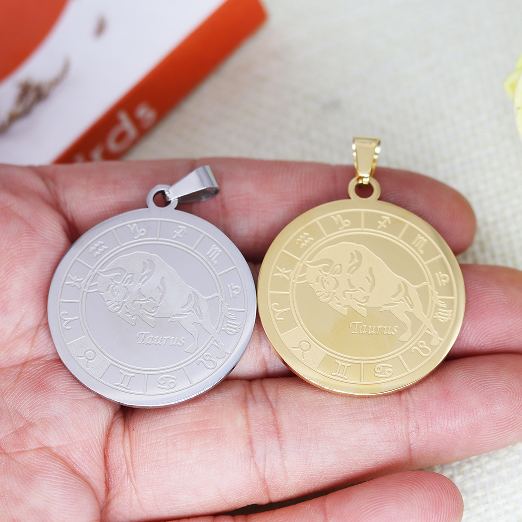 New twelve constellations charm Taurus pendant DIY accessories
