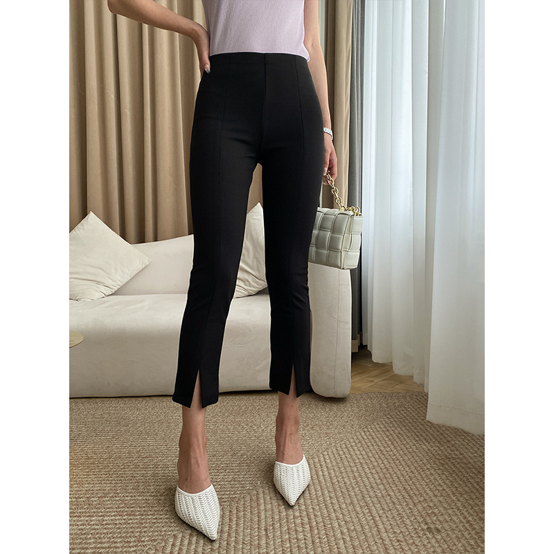 司南 纸片人修腿型剪裁 开叉九分显瘦西装裤小脚直筒裤 SN3123