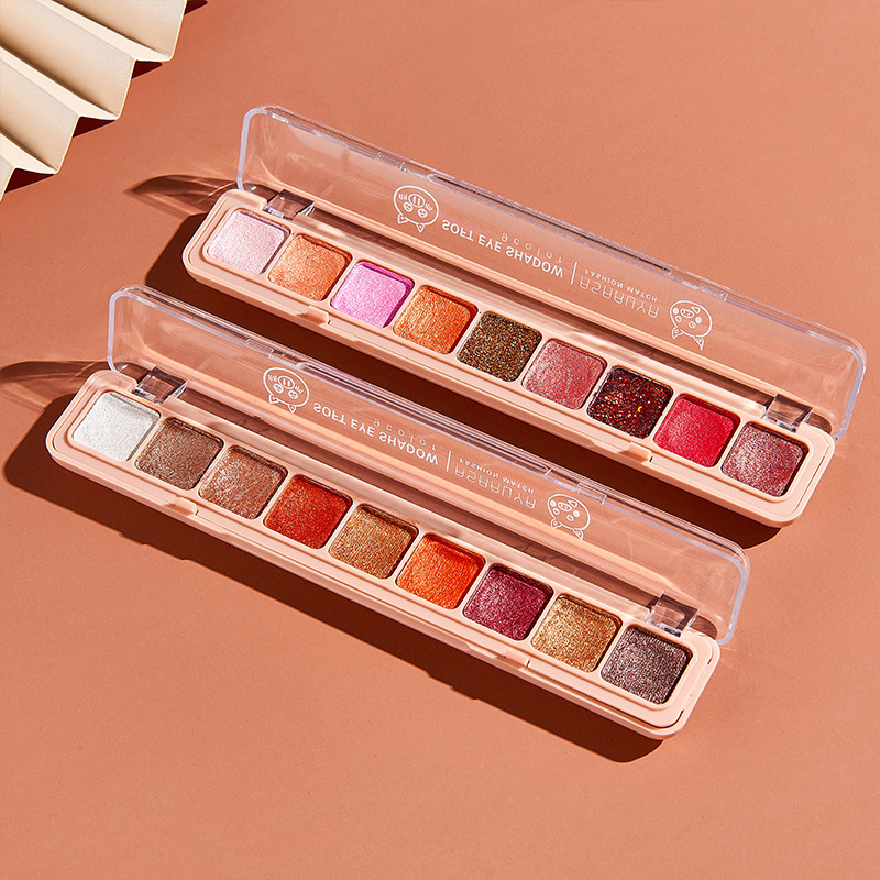 [Compre a gusto] puré de papas de nueve colores Placa de sombra de ojos dedo teclado tierra color lentejuelas de perlas estudiante maquillaje barato