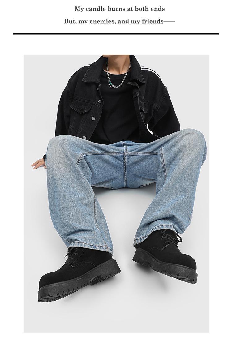 ShoeVault Men's Martin Autumn New High-top Thick-soled Derby Retro Suede Workwear Fashion Trend Yellow Boots_voghion.com