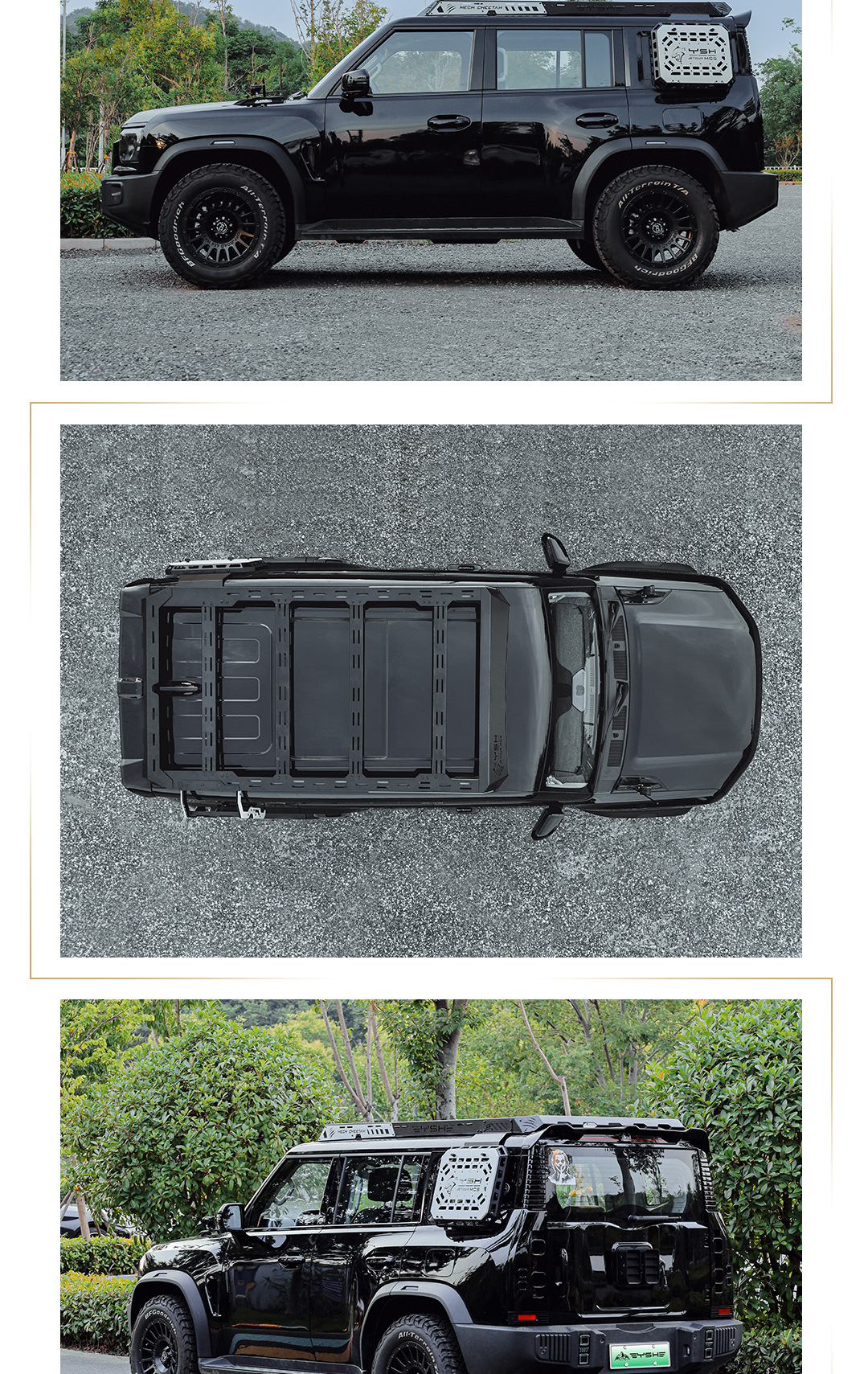 Suitable for Jietu Traveler Shanhai T2 Black Panther Series Roof Rack Modification Expansion Platform Ladder Mecha