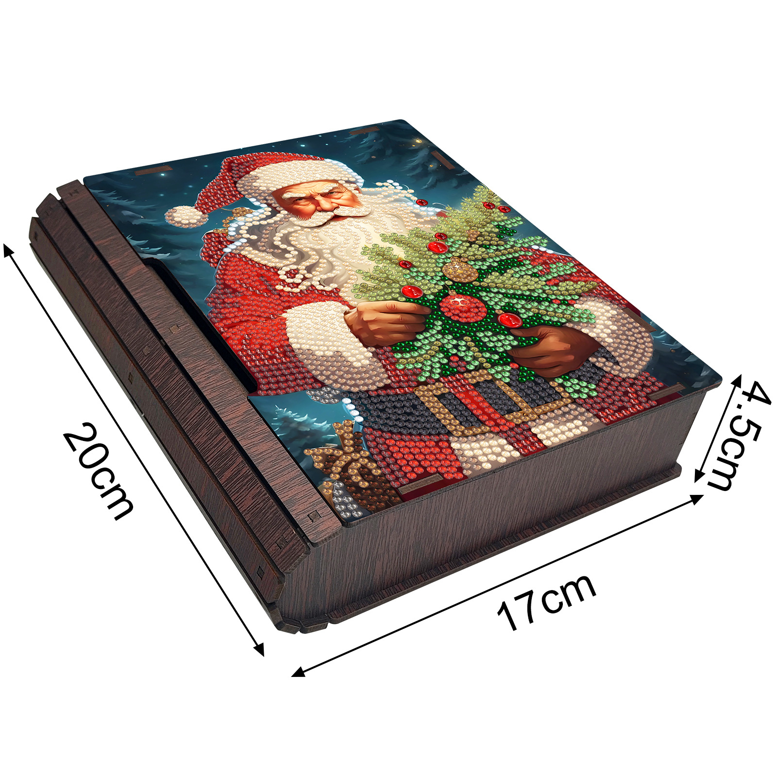 Diamante pintura caja de madera DIY puntos creativos caja de almacenamiento de cosméticos caja de joyas al por mayor