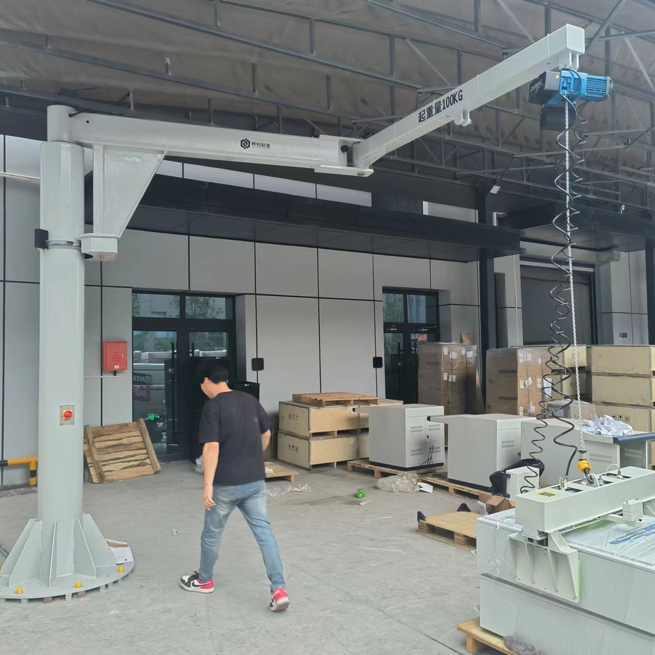100kg柱式折臂吊 德马格电动葫芦 气动吊具 轻小型工位行车