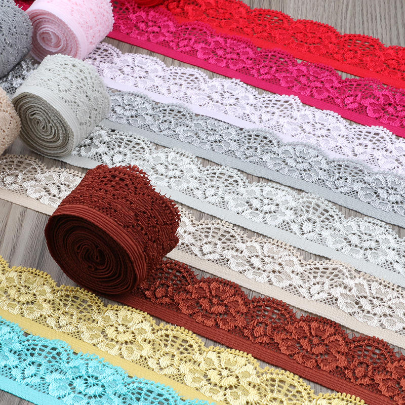 Black and white micro-elastic lace trim material for handmade DIY fabric, clothing, sofa, curtain decoration