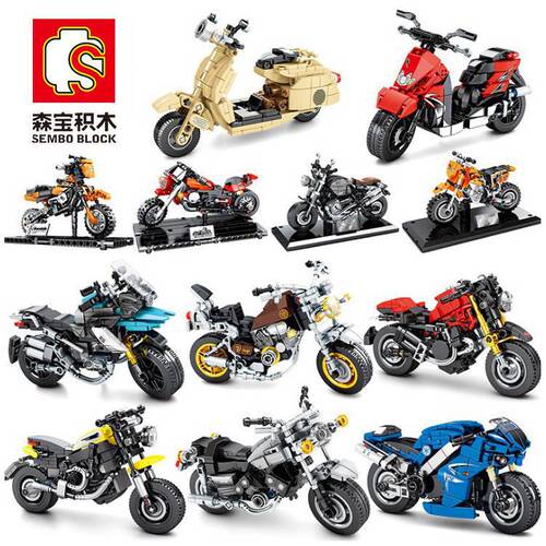 Senbao Building Blocks 701108 Water Bird Ducati Motorcycle Model Technology Parts Assembled Boy Toy Birthday Gift