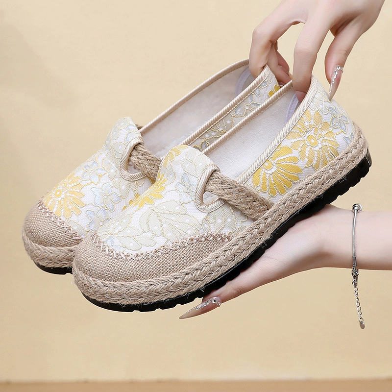 Обувь женская весна и осень новый удобный ленивый один педаль трансграничная обувь оптовая круглая голова дышащая мама обувь мягкая подошва женская обувь